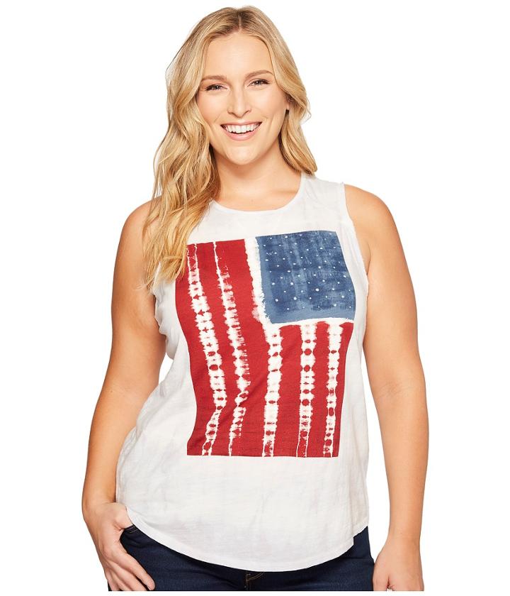 Lucky Brand - Plus Size Tie-dye Flag Tee