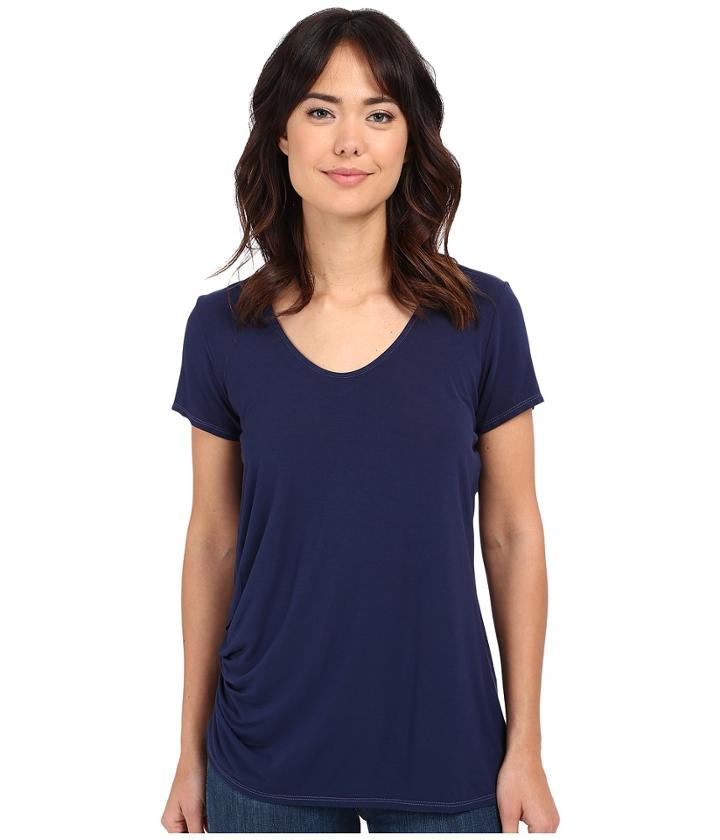 Michael Stars - Jersey Lycra Short Sleeve W/ Side Pleating