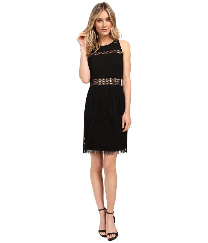 Aidan Mattox - Crepe Dress W/ Crocket And Fringe Detail