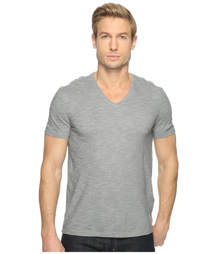 John Varvatos Star U.s.a. - Short Sleeve Knit V-neck With Self Fabric Detail K2979t1l