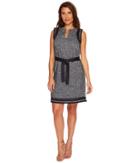 Ellen Tracy - Split-neck Shift Dress