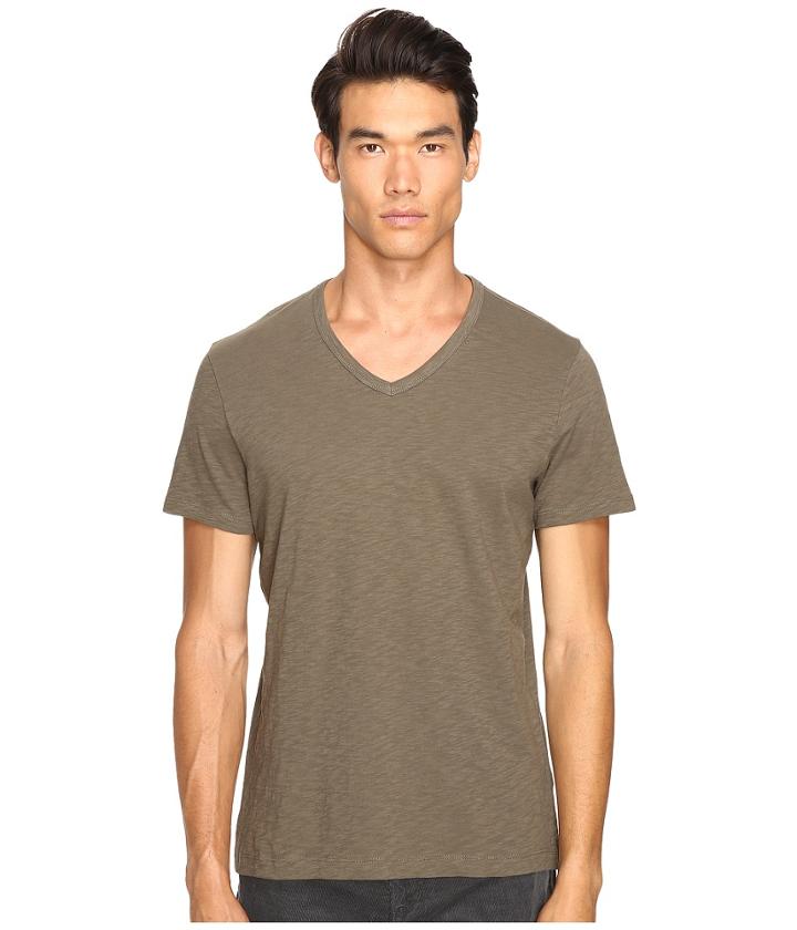 Vince - Slub Cotton Short Sleeve Relaxed V-neck