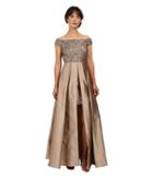 Adrianna Papell - Off Shoulder Over Skirt Gown