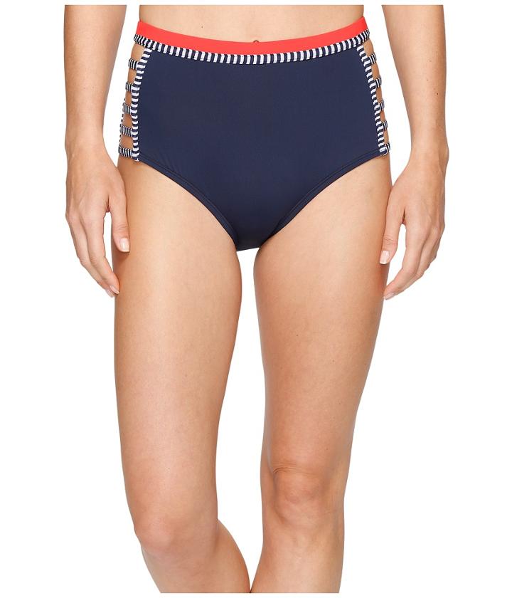 Tommy Hilfiger - Strappy Stripes Strappy High Waist Bikini Bottom