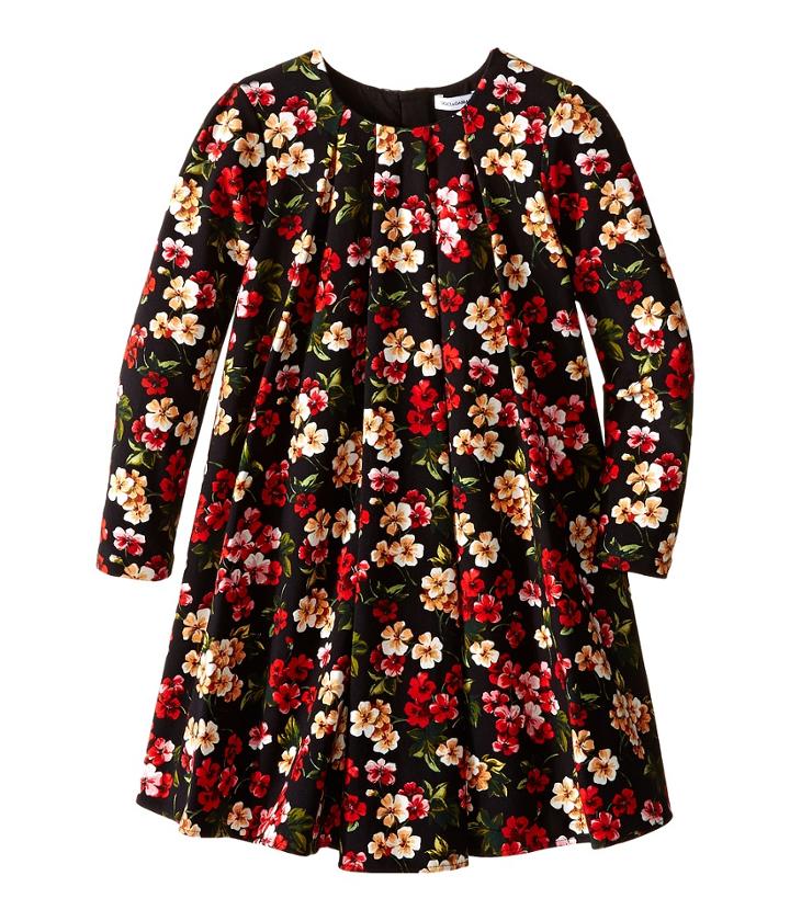 Dolce &amp; Gabbana Kids - Back To School Floral Long Sleeve Dress