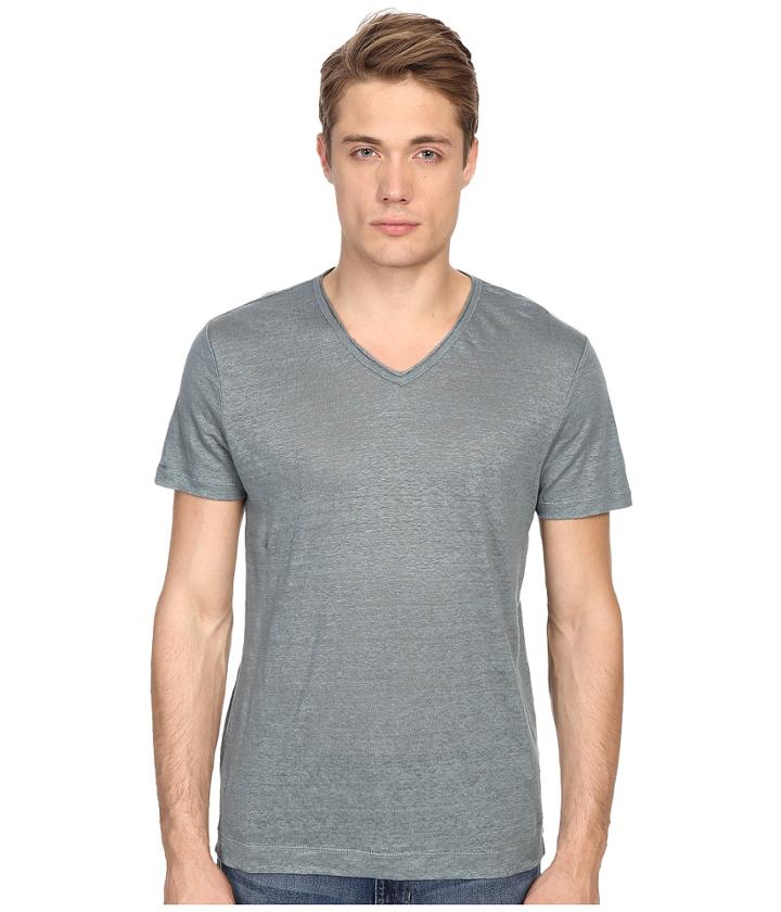 Vince - Linen Jersey Short Sleeve V-neck