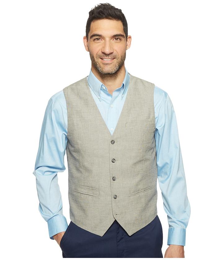 Perry Ellis - Slim Fit End On End Linen Vest