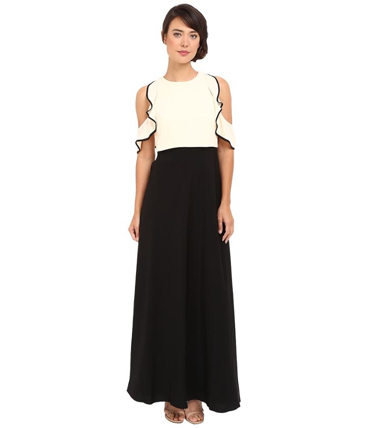 Jill Jill Stuart - Color Block Popover Gown With Cold Shoulder