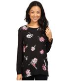 Vince Camuto - Long Sleeve Mix Media Floral Signature Blouse