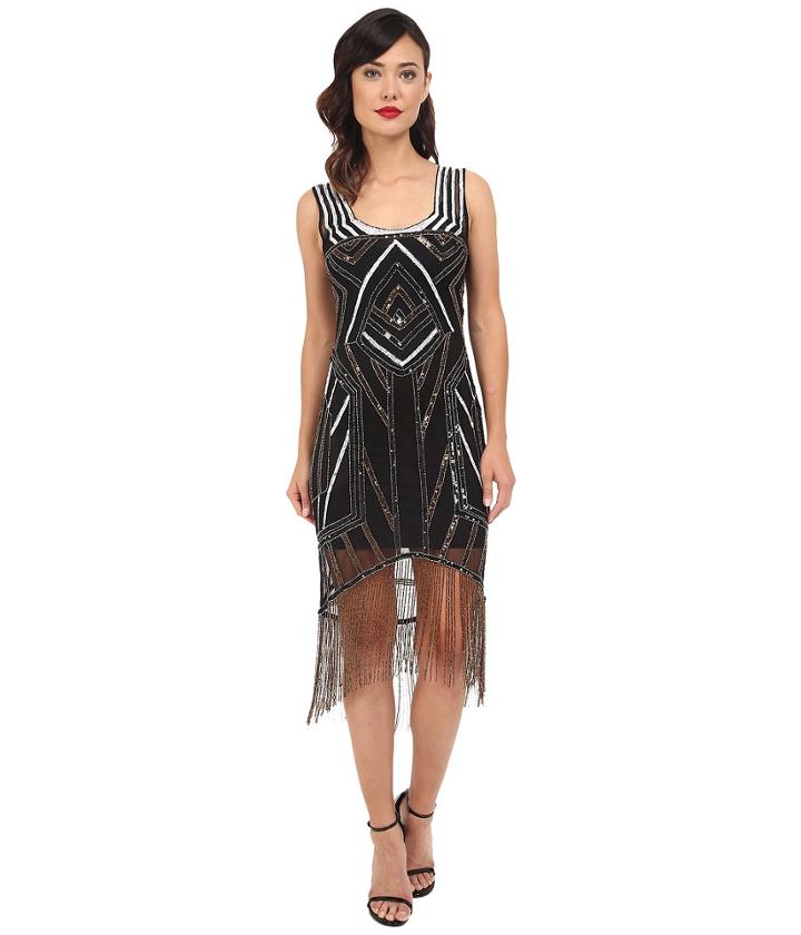 Unique Vintage - Deco Beaded Marceline Fringe Flapper Dress