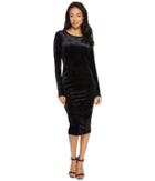 Michael Michael Kors - Panne Velvet Crew Neck Long Sleeve Dress