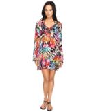Nicole Miller - La Plage By Nicole Miller Tropical Palms Dress Cover-up