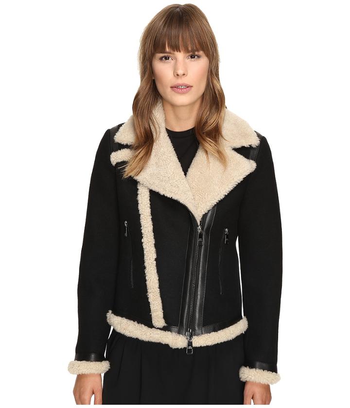 Neil Barrett - Mixed Fabrics Doubleface Wool + Shearling Petit Biker Jacket