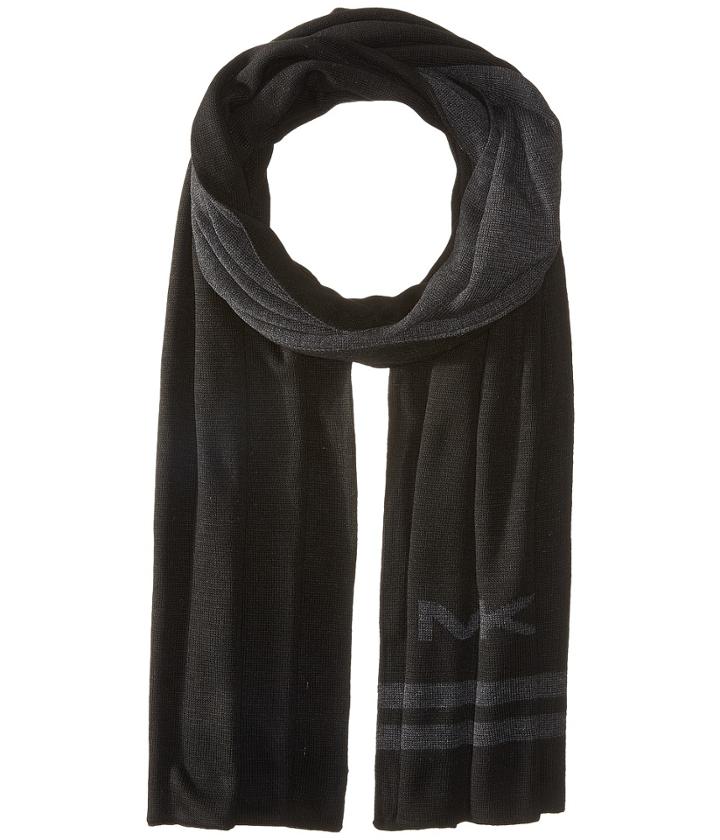 Michael Michael Kors - Reversible Big Mk Bottom Stripe Muffler