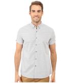 Kenneth Cole Sportswear - Short Sleeve Button Down Collar Horizontal Stripe