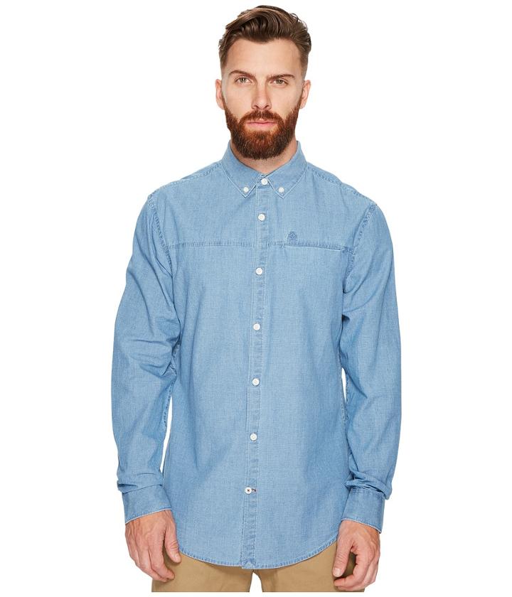 Original Penguin - Long Sleeve Washed Indigo Woven Shirt