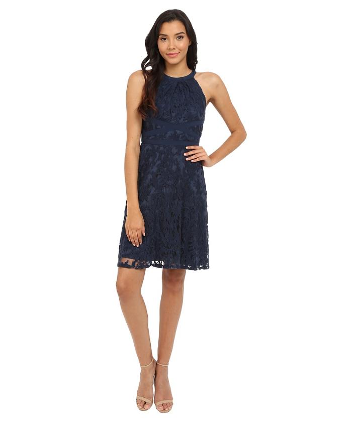 Adrianna Papell - Filigree Lace Fit Flare Dress