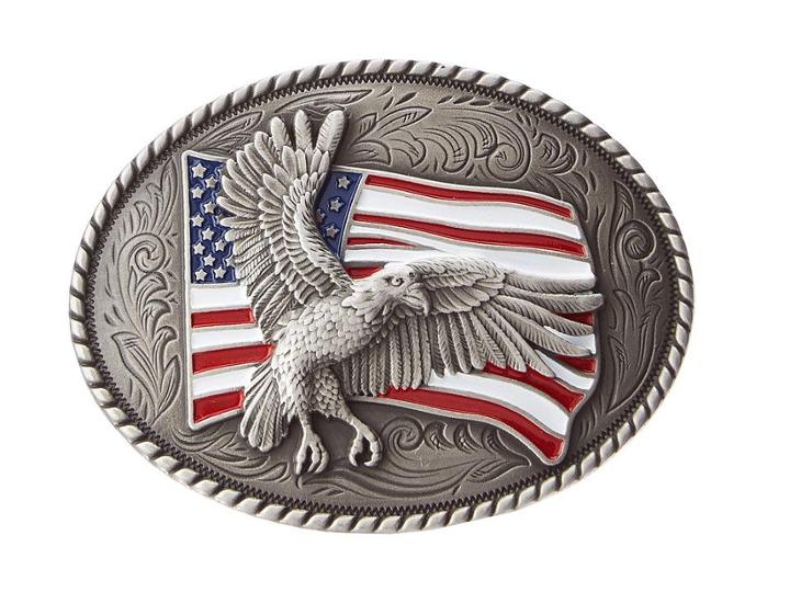 M&amp;f Western Eagle Flag Oval Buckle