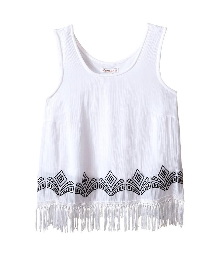 Ella Moss Girl - Karla Sleeveless Gauze Frinje Top