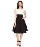 Unique Vintage - Tippie Color Block Off The Shoulder Dress