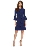 Christin Michaels - Iris 3/4 Sleeve Keyhole Dress