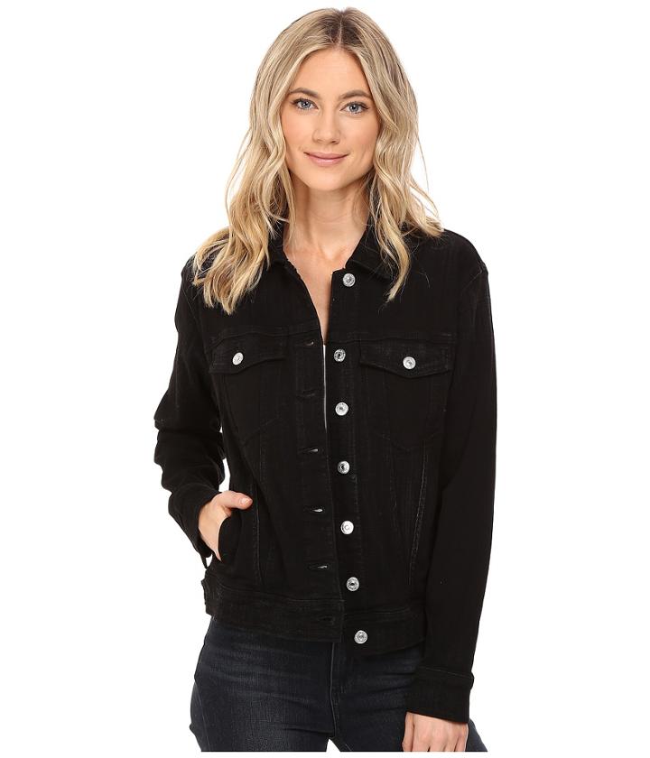 7 For All Mankind - Denim Jacket W/ Shadow Pockets In Black Shadow Broken Twill 3