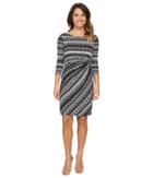 Tahari By Asl Petite - Petite Textured Jersey Side Rouch Dress