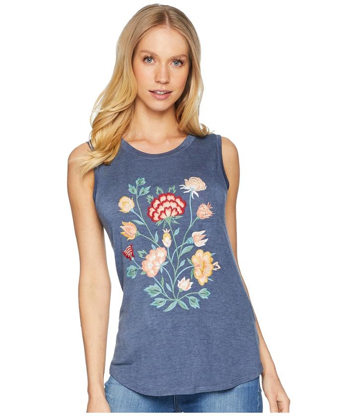 Miss Me - Lace Back Flower Sleeveless Top