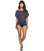 Lucky Brand - Festival Medallion Side Shirred Tunic Cover-up