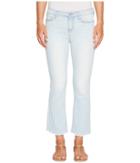 Liverpool - Hannah Cropped Flare With Fringe In Power Blue Soft Denim In Idyllwild Bleach