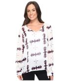 Cruel - Long Sleeve Chiffon V-neck W/ Ties