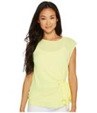 Vince Camuto Specialty Size - Petite Sleeveless Mix Media Tie Front Blouse