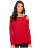 Vince Camuto - Long Sleeve Asymmetrical Cold-shoulder Twist Front Top