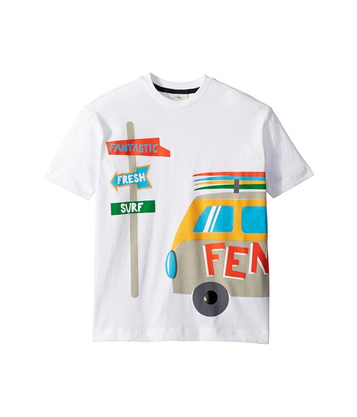 Fendi Kids - Short Sleeve Logo Surf Van Graphic T-shirt