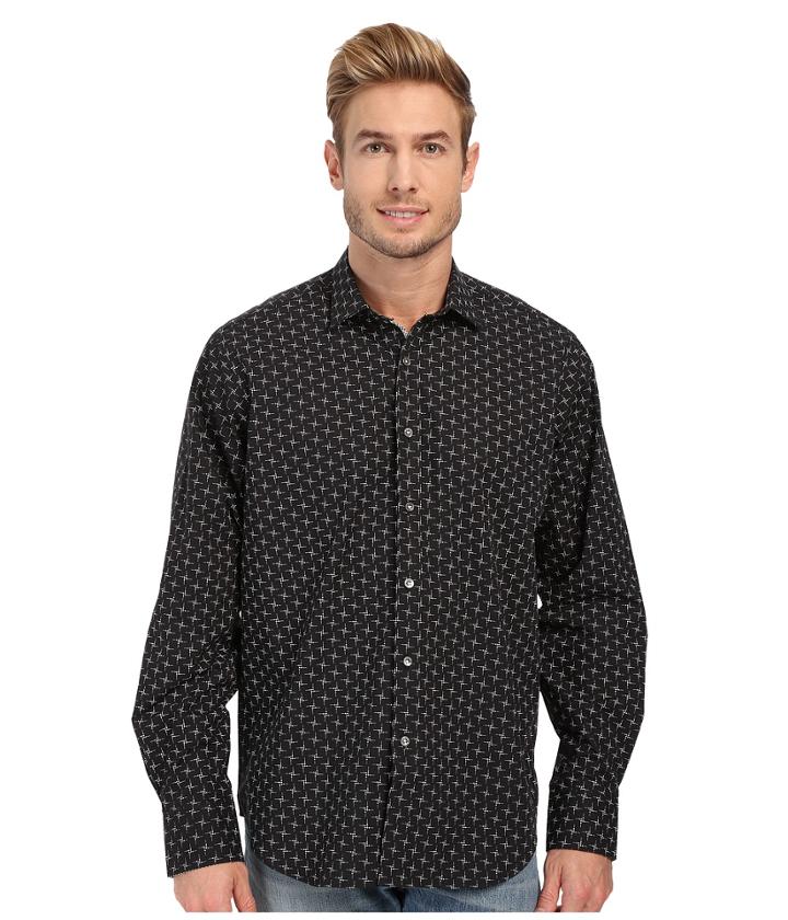 Bugatchi - Black Jack Classic Fit Long Sleeve Woven Shirt
