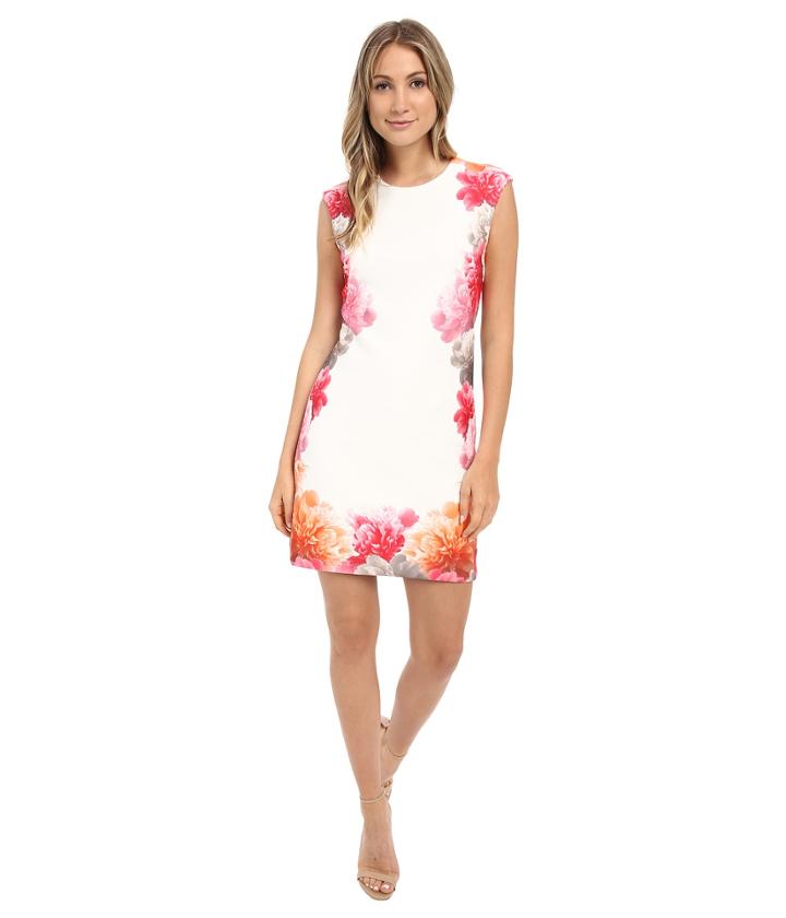Calvin Klein - Border Print Floral Dress Cd6m2l8u