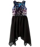 Us Angels - Sequin Bodice Skirt W/ Handkerchief Hemline