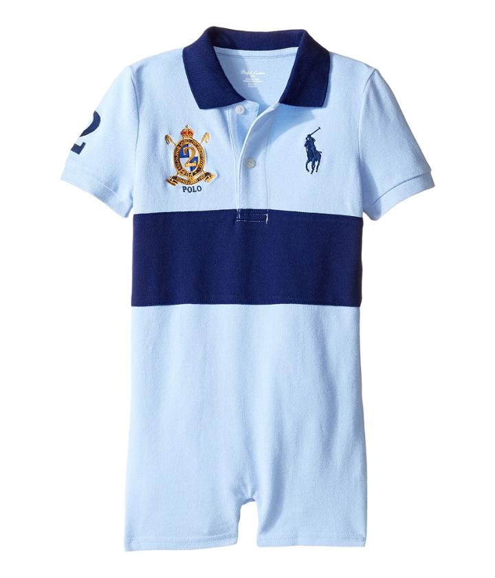 Ralph Lauren Baby - Classic Mesh Banner Polo Shortalls