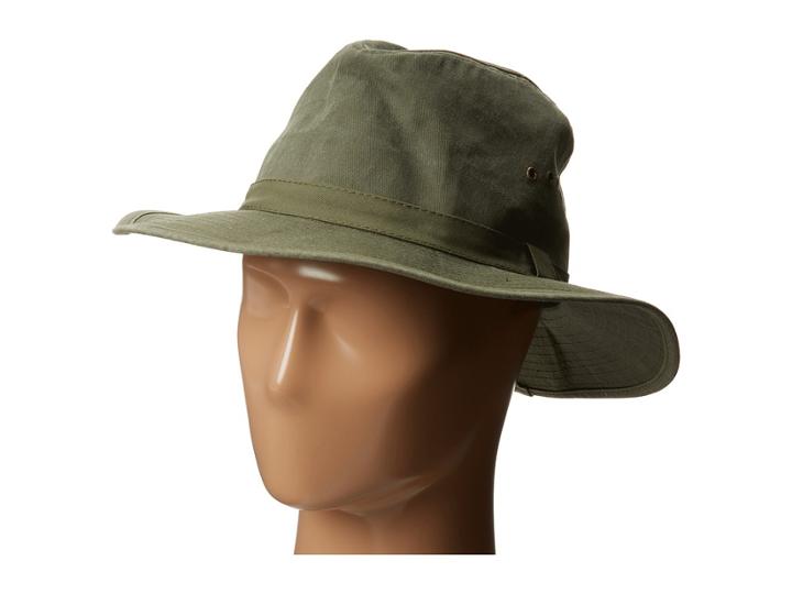 San Diego Hat Company - Cth3732 3 Distressed Canvas Wide Brim Fedora Band With Grommets
