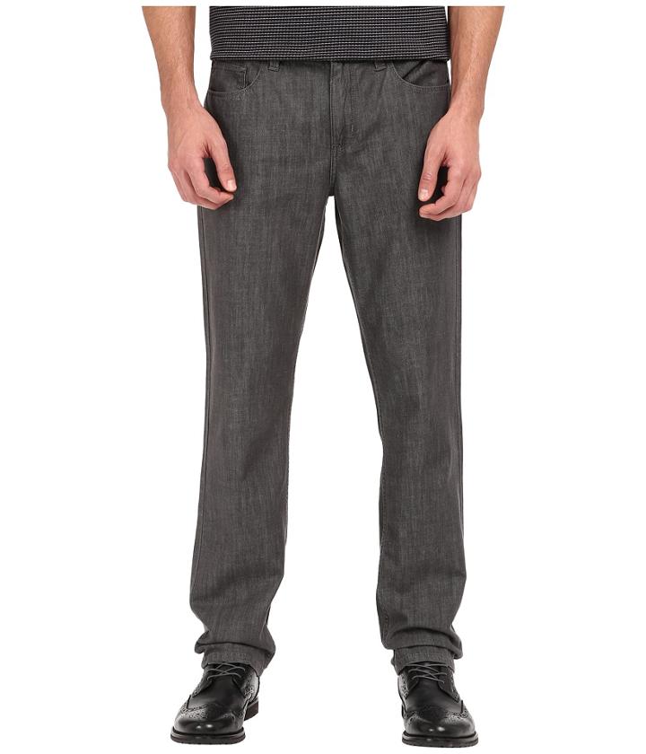 Perry Ellis - Slim Fit Five-pocket Denim In Light Grey