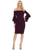 Calvin Klein - Off Shoulder Flutter Sleeve Sheath Dress Cd7b15dt