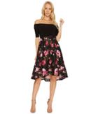 Adrianna Papell - Printed Tafetta Fit And Flare Dress