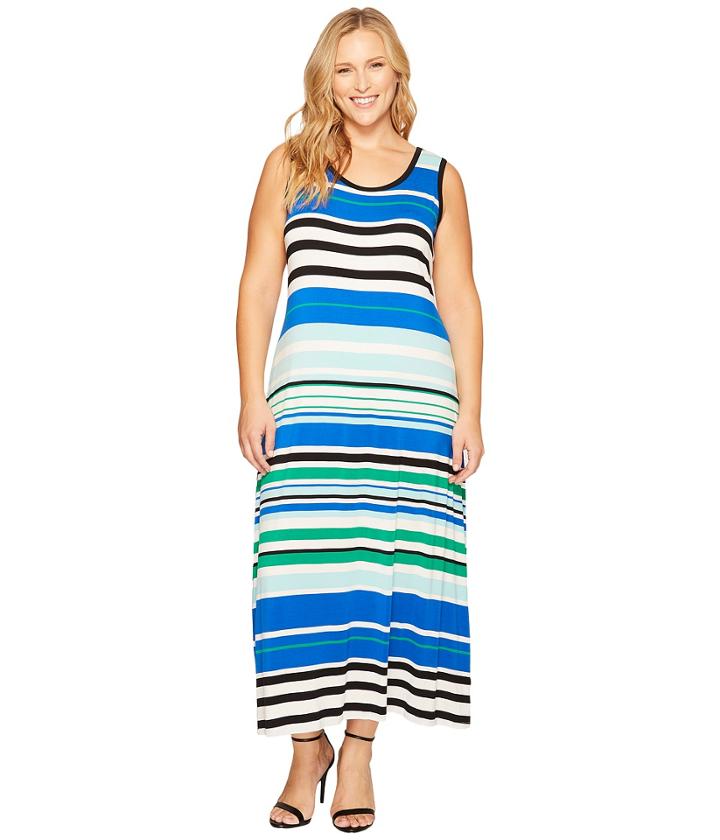 Calvin Klein Plus - Plus Size Sleeveless Striped Maxi