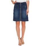 Jag Jeans - Mccamey Zip Front Crosshatch Denim Skirt In Thorne Blue