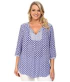 Nydj Plus Size - Plus Size Patch Work Mosaic Blouse