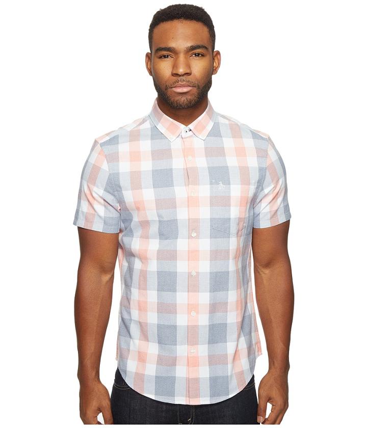 Original Penguin - Short Sleeve Jaspe Plaid Woven Shirt