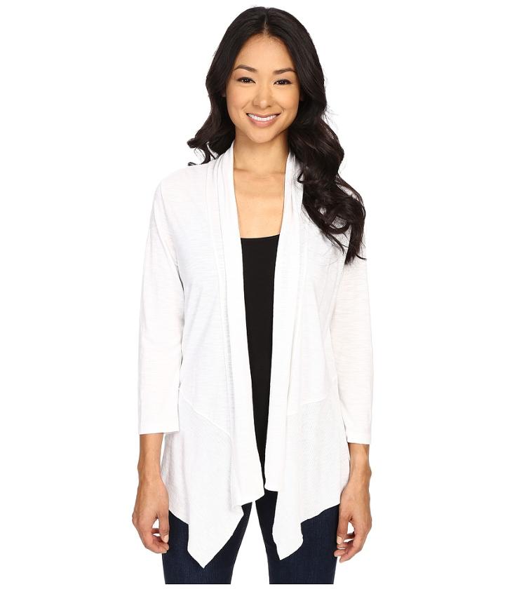 Lilla P - Pima Modal Slub 3/4 Sleeve Open Cardigan