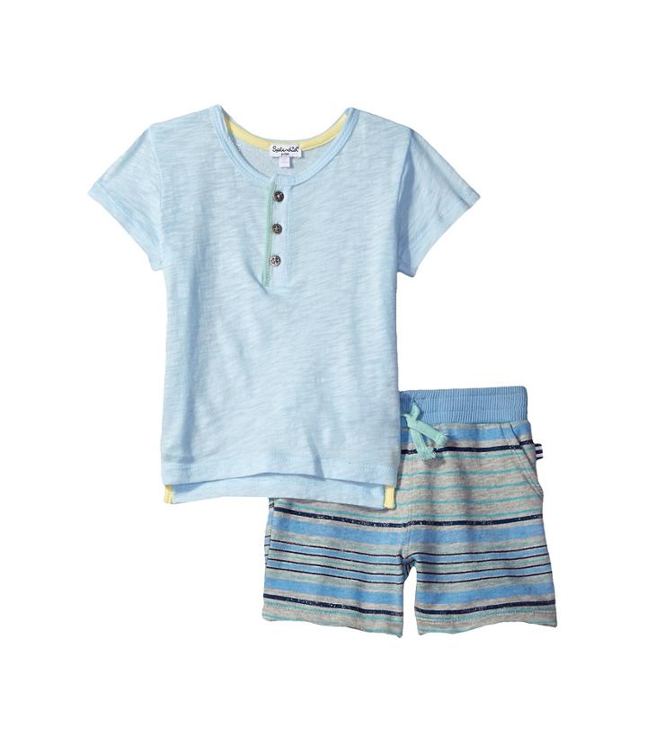 Splendid Littles - Color Blocked Tee With Striped Shorts