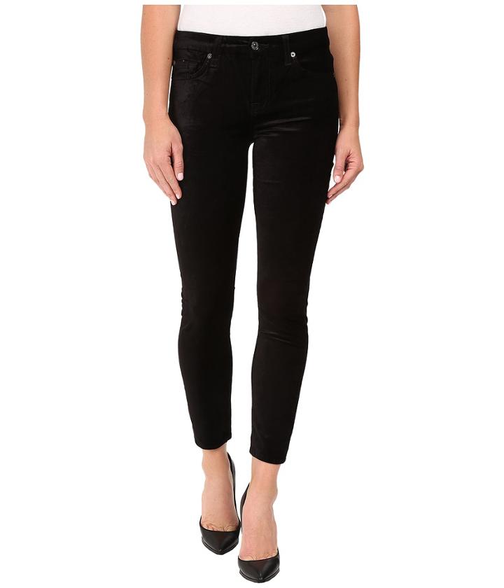 7 For All Mankind - The Ankle Skinny W/ Contour Waist Band In Black Velvet