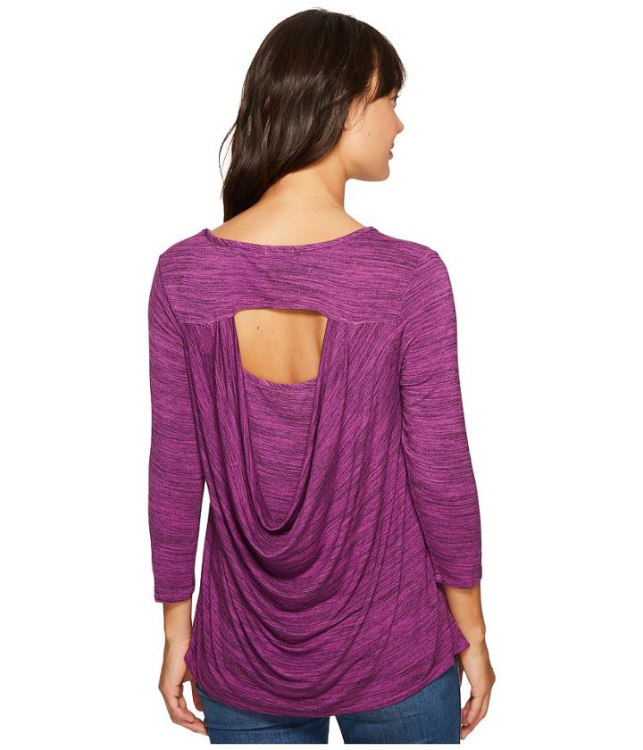Mod-o-doc - Space Dye Rayon Spandex Jersey Drape-back 3/4 Sleeve Tee